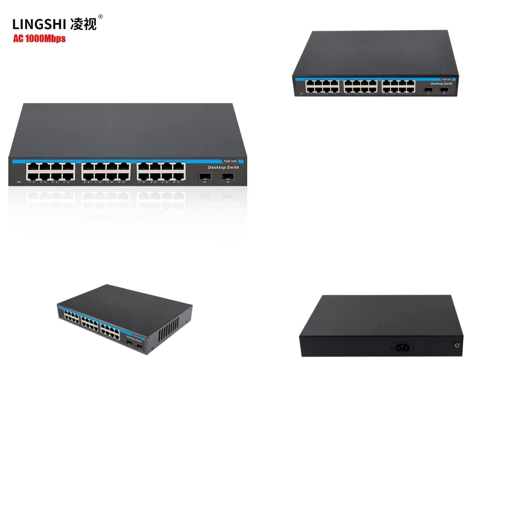 

Rack Mounted Iron Shell 24 Port 10 100 1000Mbps Unmanaged Network Switch for Cisco Netgear TP Link D Link Dell Ubiquiti