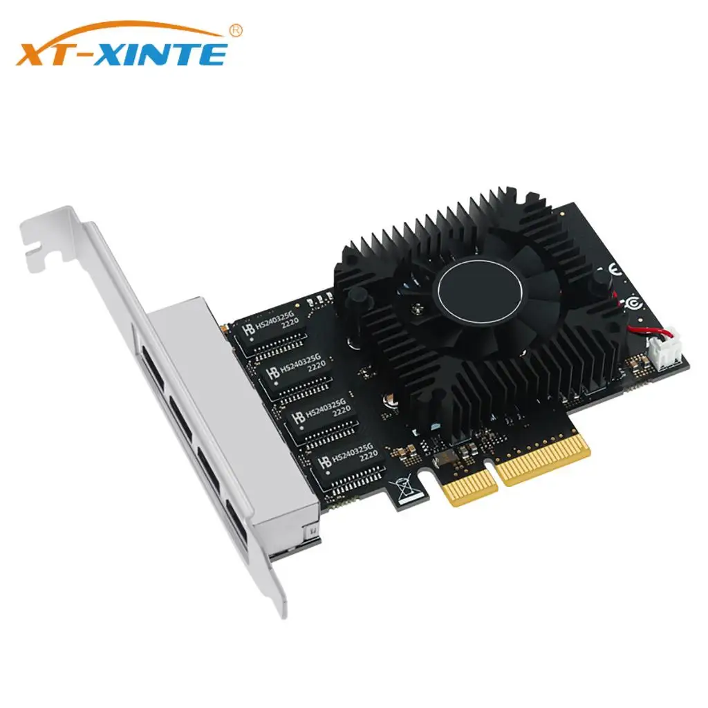 

4 Ports RJ45 Network Card RTL8245F Gigabit Ethernet PCI Express PCI-E X4 Network Card 2.5Gbps LAN Adapter Card for Desktop PC