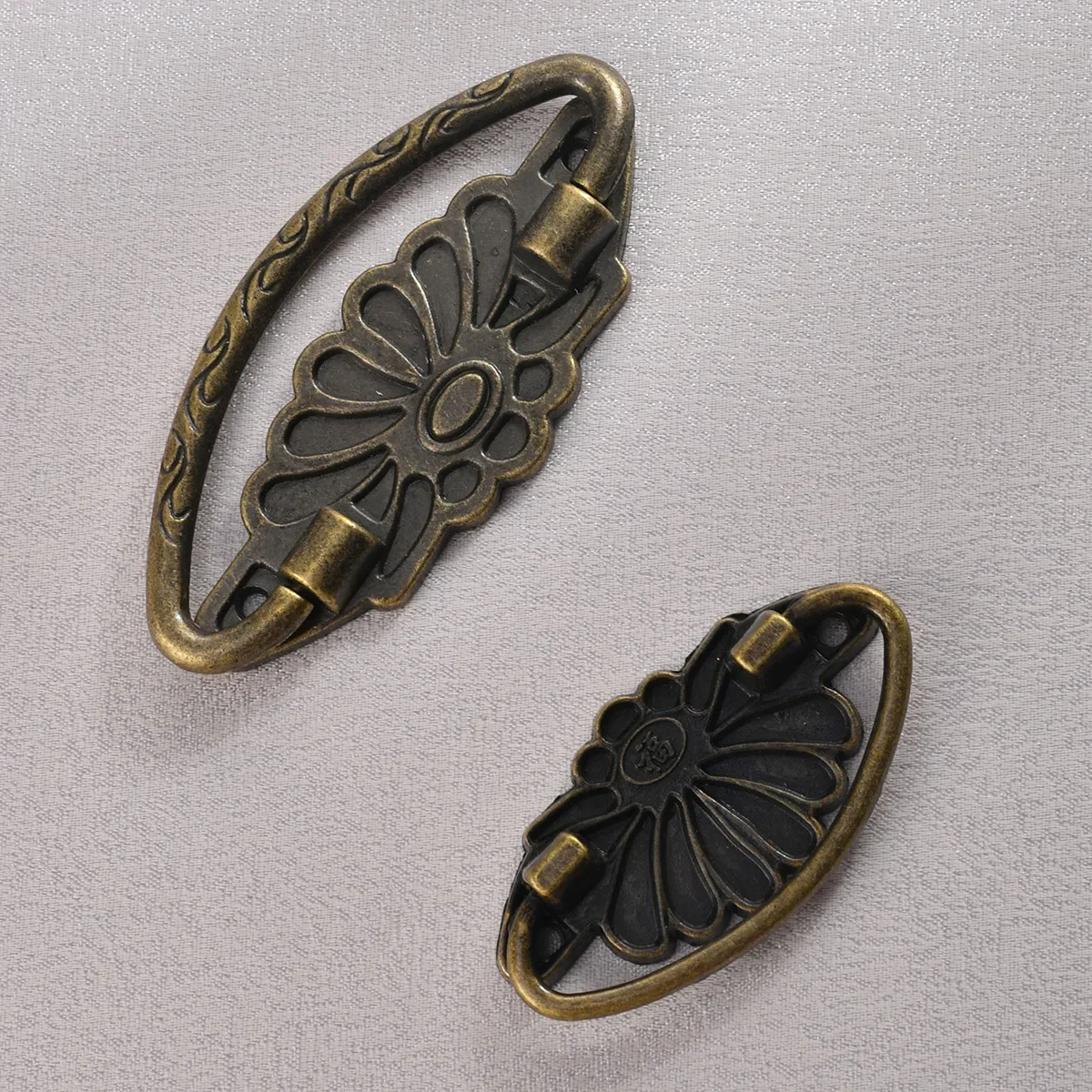 6pcs European-style handle antique wooden box retro drawer wooden wine box zinc alloy handle hardware accessory