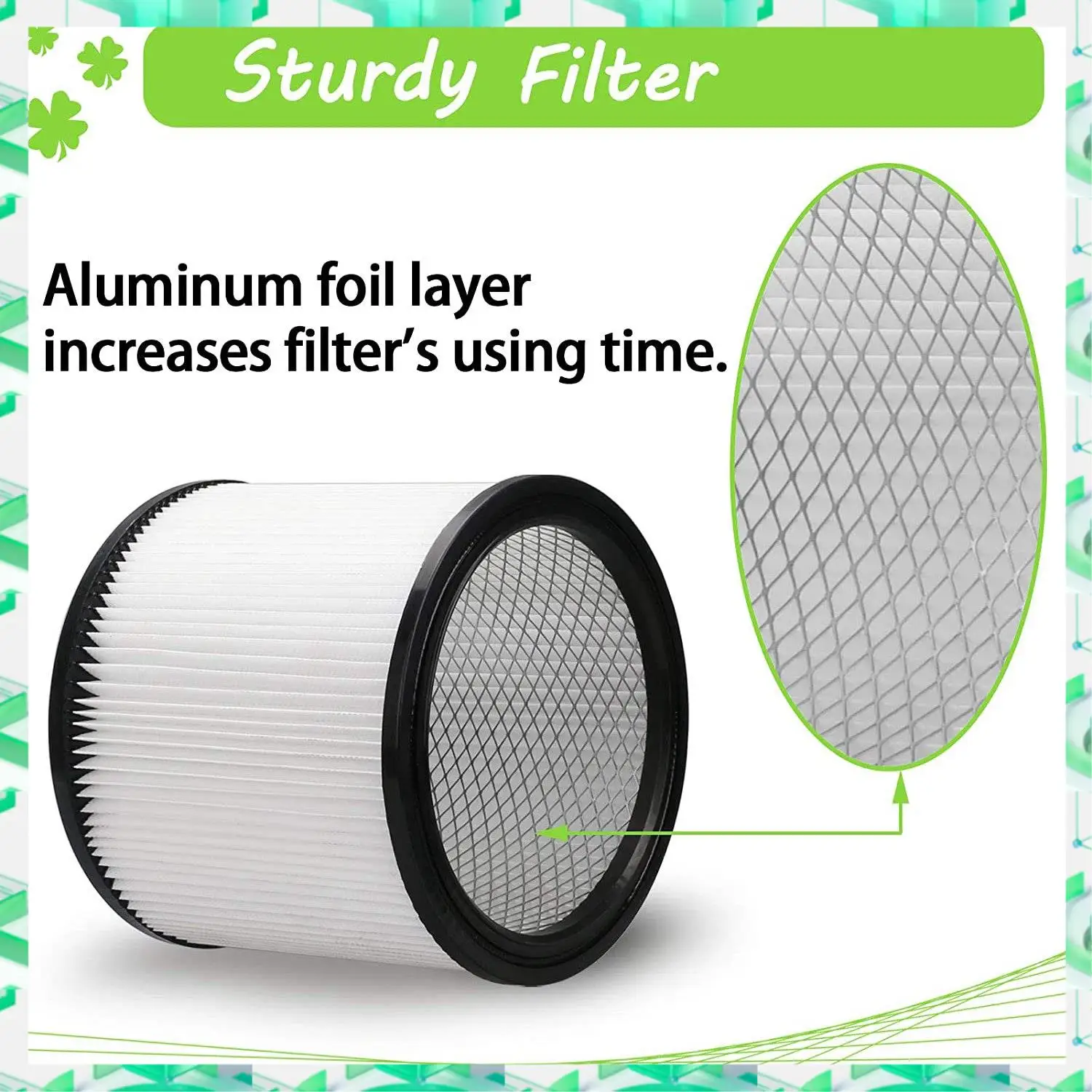 

FIZP Filter Replacement 90304 90350 90333 Compatible For Shop-Vac 5 Gallon Up Wet/Dry Vacuum Cleaners, 1 Filter + 2 Foam