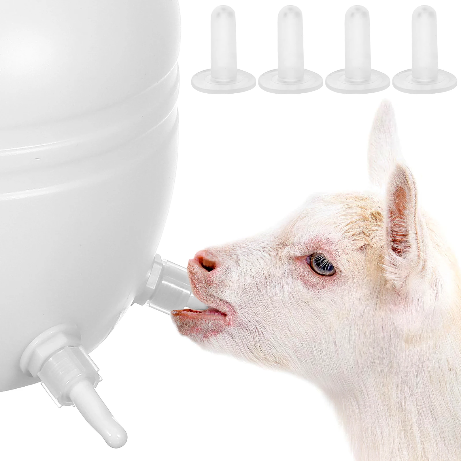 

6 Pcs Baby Bottle Nipple Smooth Surface Sheep Goat Calf Milk Bottles Pacifier Small Animal Nipples Livestock Feeding Bottle