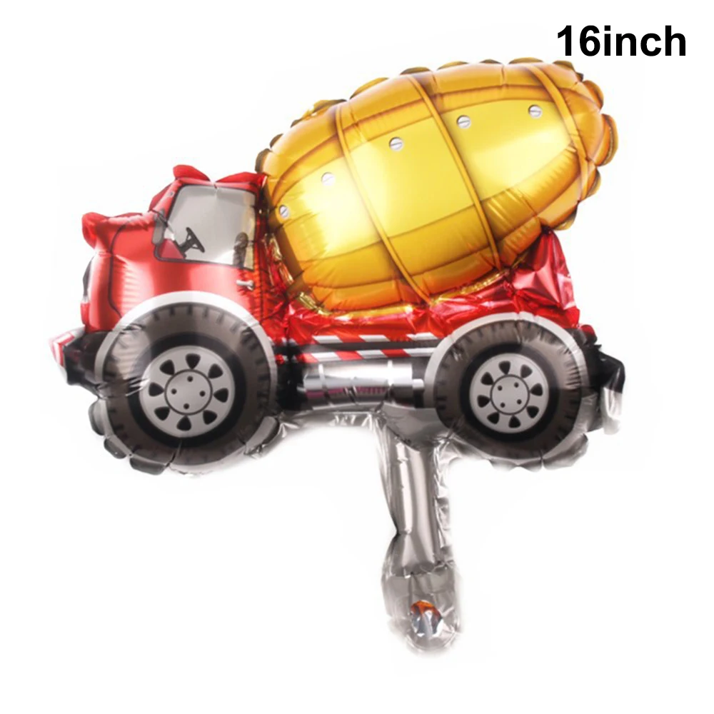 5/10/30/50pcs Mini Construction Vehicle Foil Balloons Boy Construction Birthday Party Favors Small Size Excavator Truck Balloons