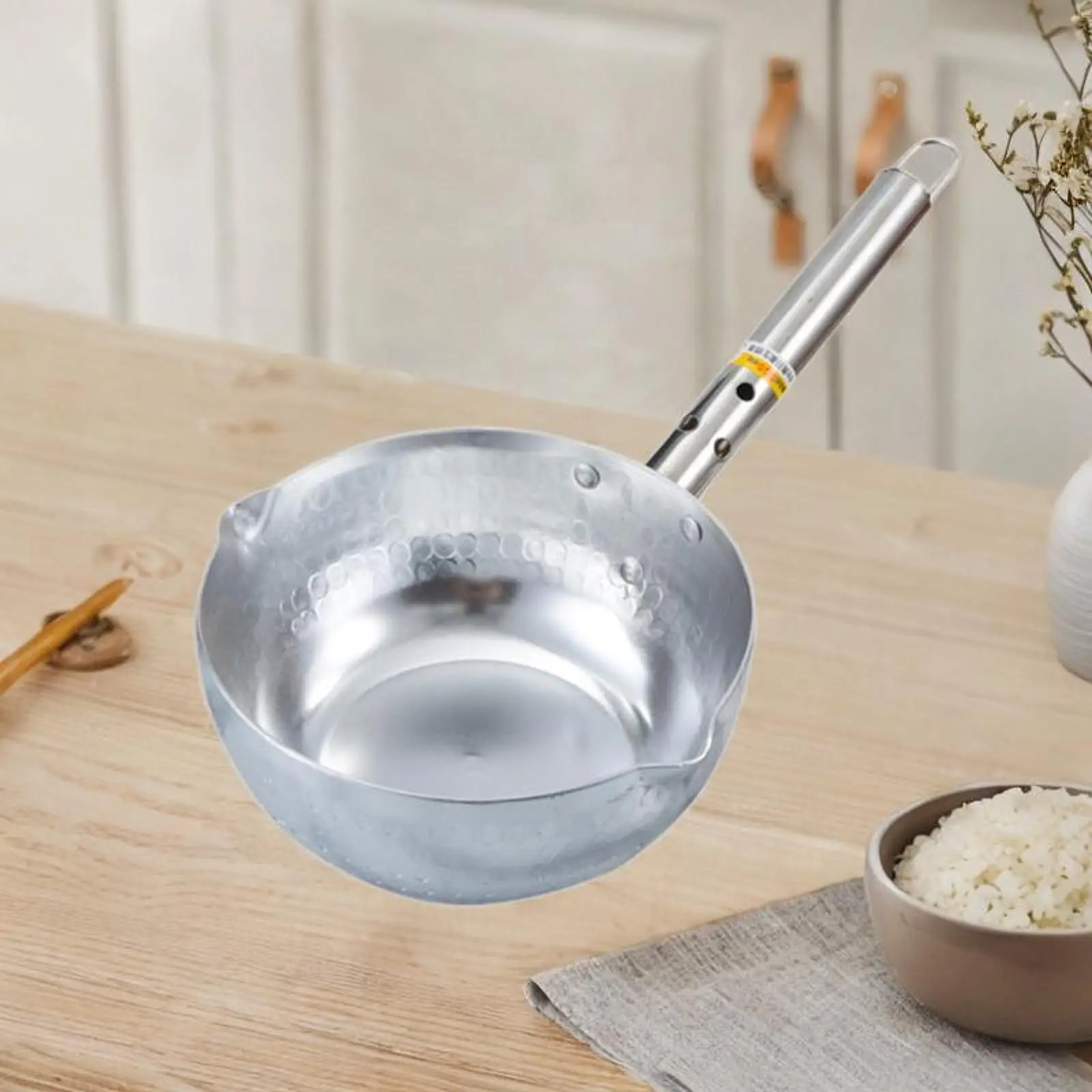 Aluminum Yukihira Saucepan Sauce Pot Stainless Steel Handle with Pour Spouts Milk Pot Soup Pot for Home Use Congee Gas Cooker