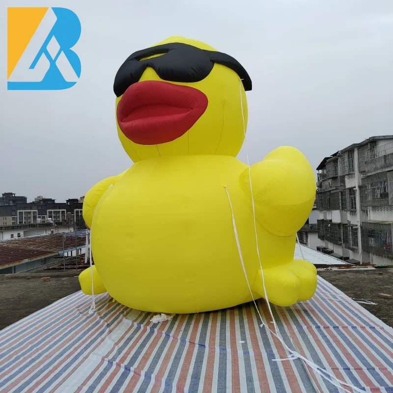 Customized Yellow Big Blow up Duck with Sunglasses for 20 Theme Party Toys