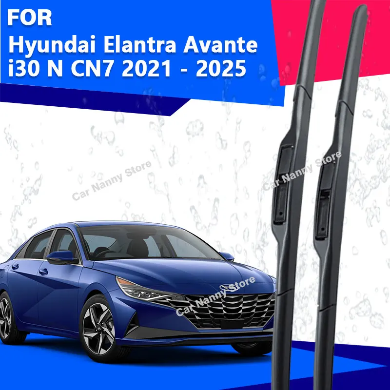 

Щетки лобового стекла для Hyundai Elantra Avante i30 N CN7 2021 2022 2023 2024 2025 автомобильные дворники резиновая полоса стеклоочистителя