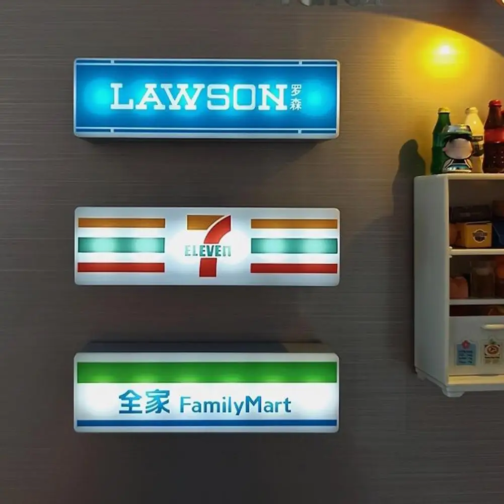 ملصقات الثلاجة المغناطيسية للمقهى 711 مخزن صناديق الإضاءة المضيئة علامة الضوء الإبداعية ديكور المنزل ملصق الثلاجة #4