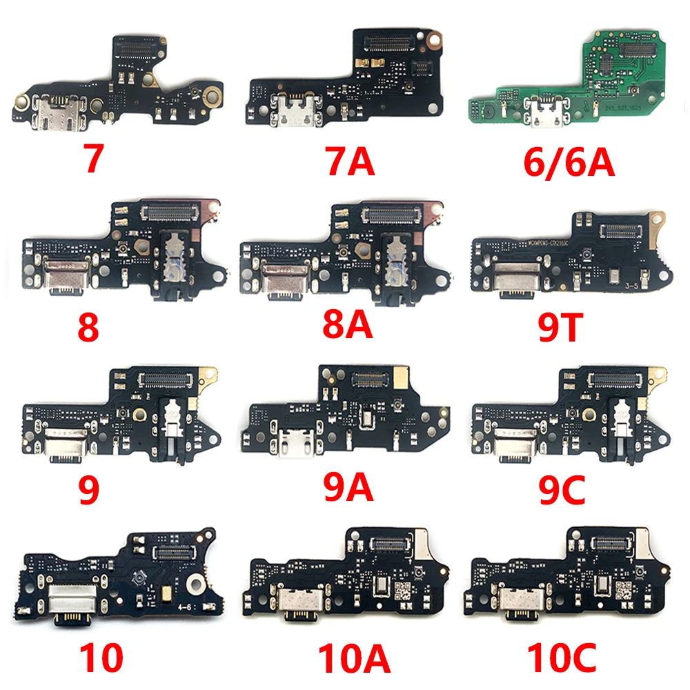 New For Xiaomi Redmi 6 6A 7 7A 8 8A 9 9A 9C 9T 10 10A 10C Dock Connector USB Charger Charging Board Port Flex Cable