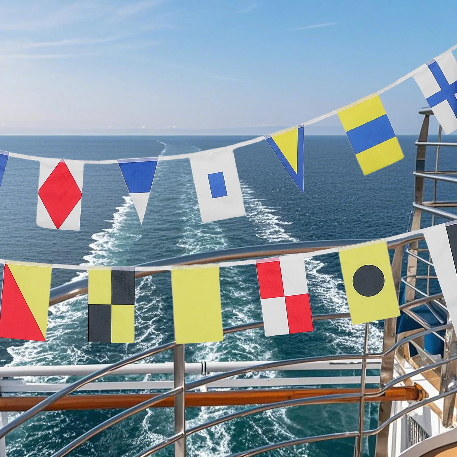

40Pcs Nautical Signal Flags Complete Set Of Durable Boat Code Banners For Marine Navigation And Decoration