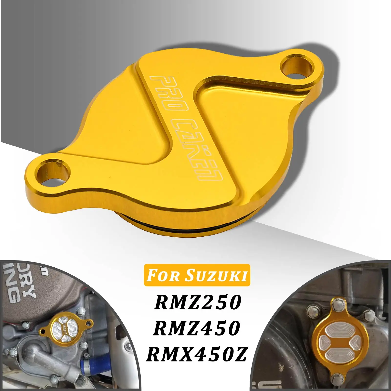 

For Suzuki RMZ250 Motorcycle CNC Engine Oil Filter Cover Cap RMZ450 RM Z250 Z450 RMX450Z RMX 450Z 2005-2014 2015 2016 2017 2018