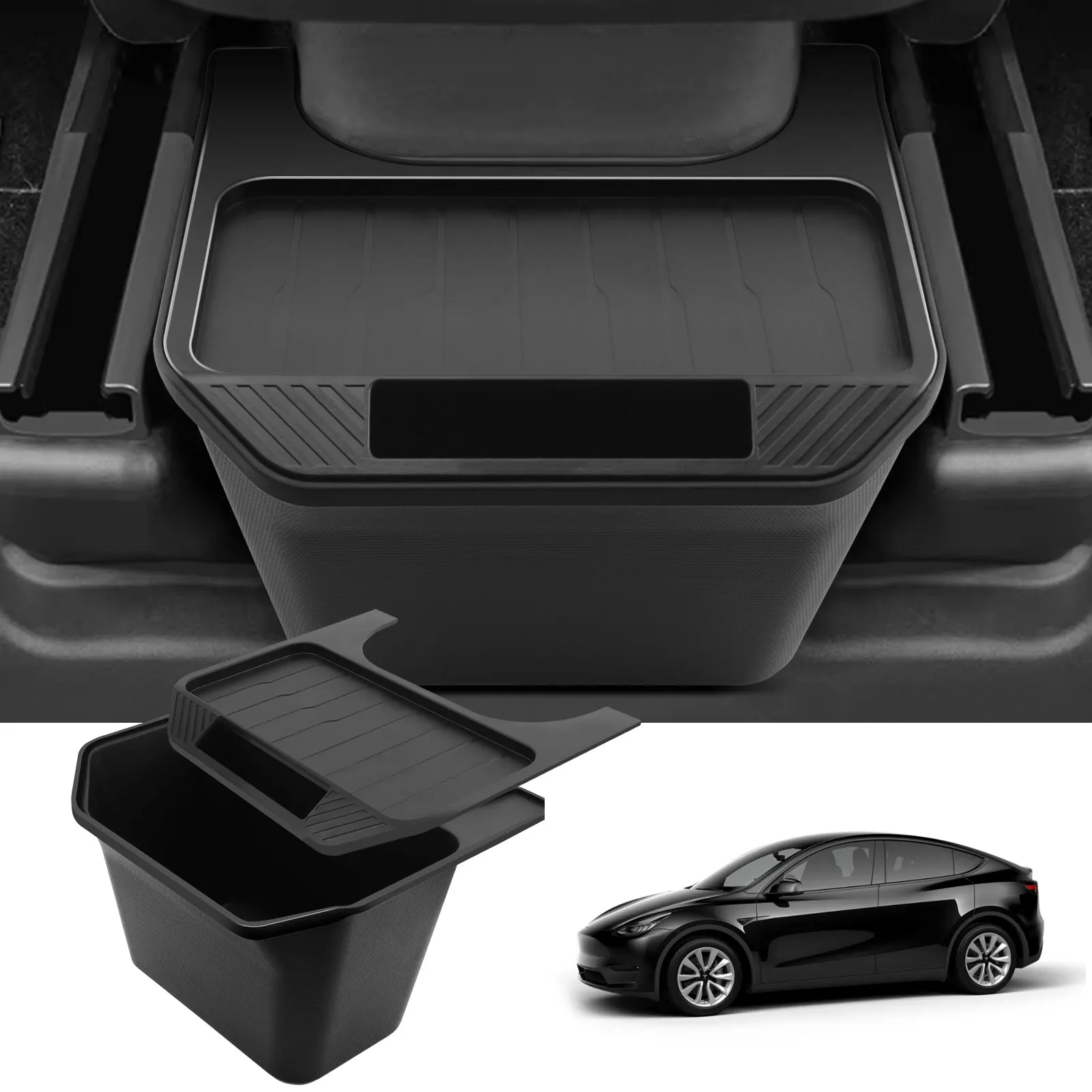 Rear Seat Storage Box for Tesla Model Y Highland Organizer Center Console Bins Backseat Trash Can Garbage Bag Tray Accessories