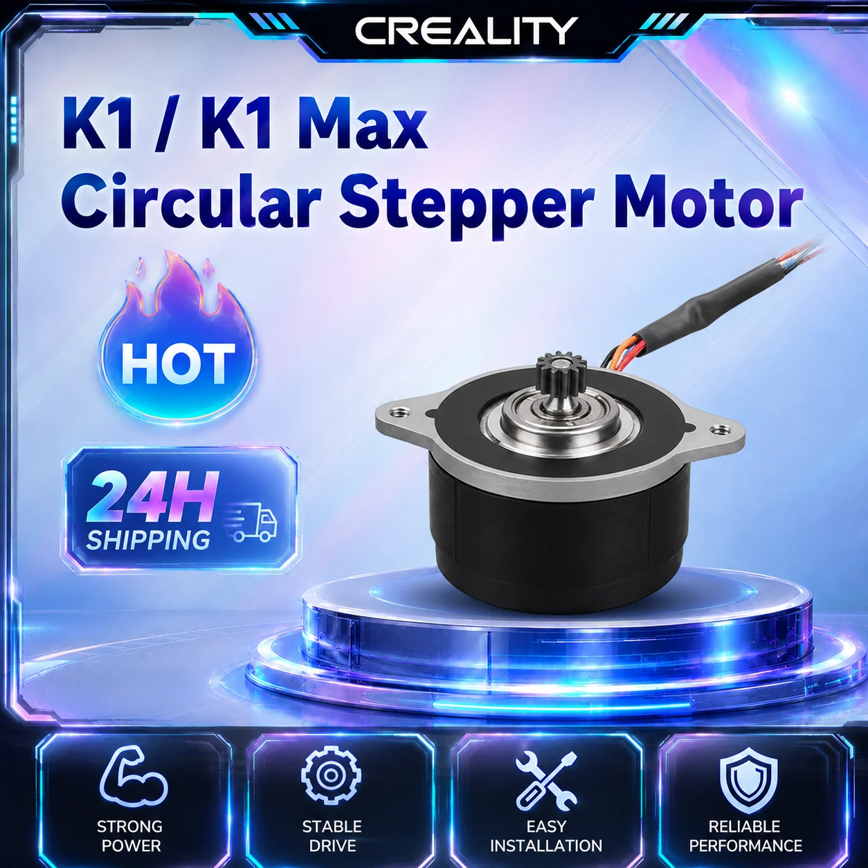 Creality 3d For K1/k1 Max Ender-3 V3 Printer Original Extruder Motor 1.8 Degree Press 12 Tooth Gear Circular Stepper Motor