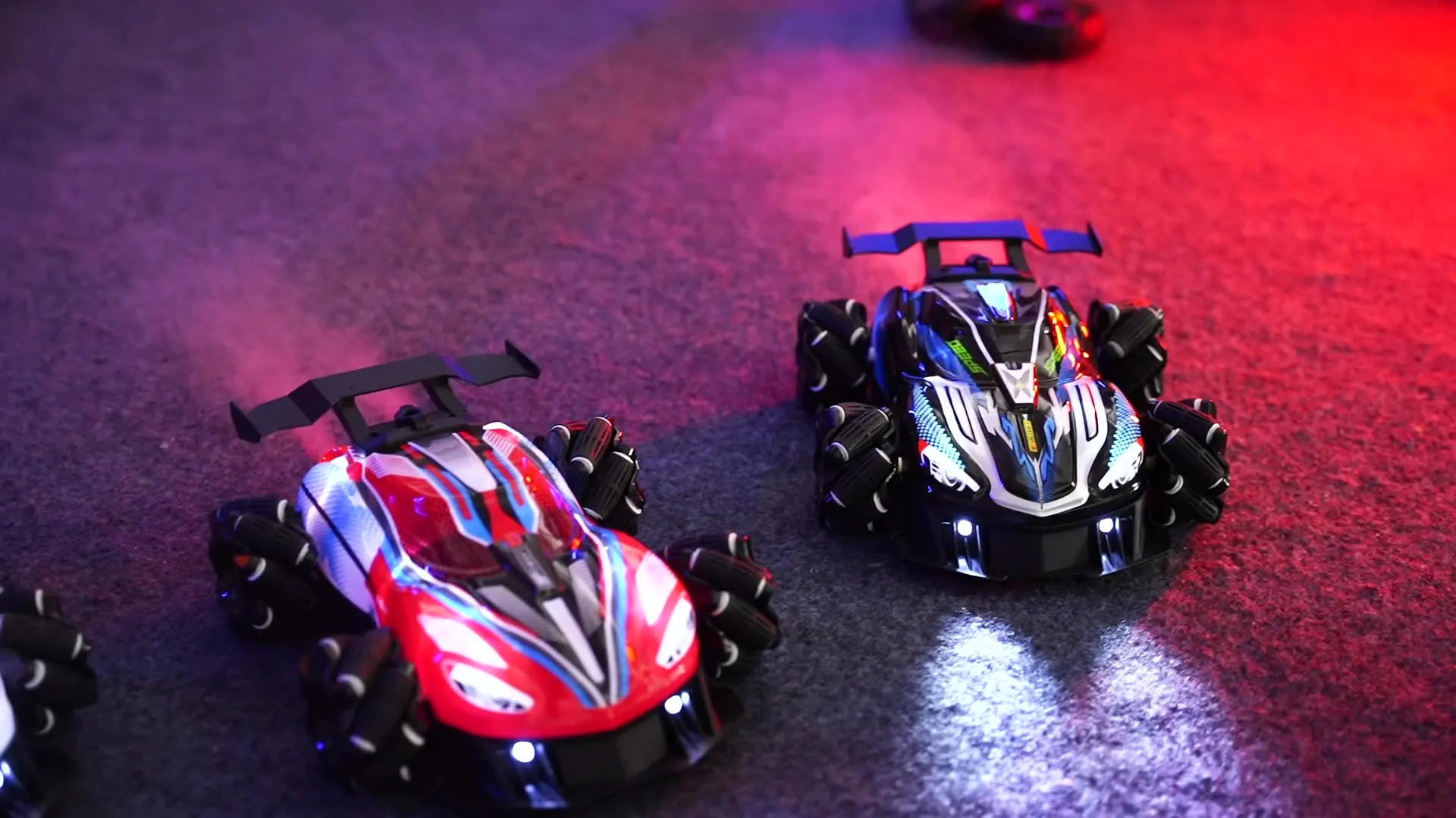 

High-Speed 2.4GHz RC Stunt Car with Dual Spray - Off-Road Racer featuring LED Lights, Music, and Drifting Effects