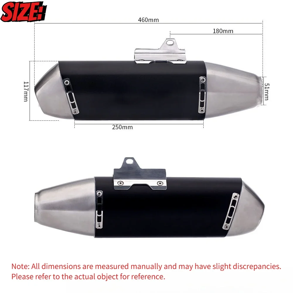 51mm Universal Motorcycle Exhaust Muffler Pipe for Escape Off-Road Motorcycle Scooters For KTM EXC CRF150 EXC WR450 RC390 - view 2