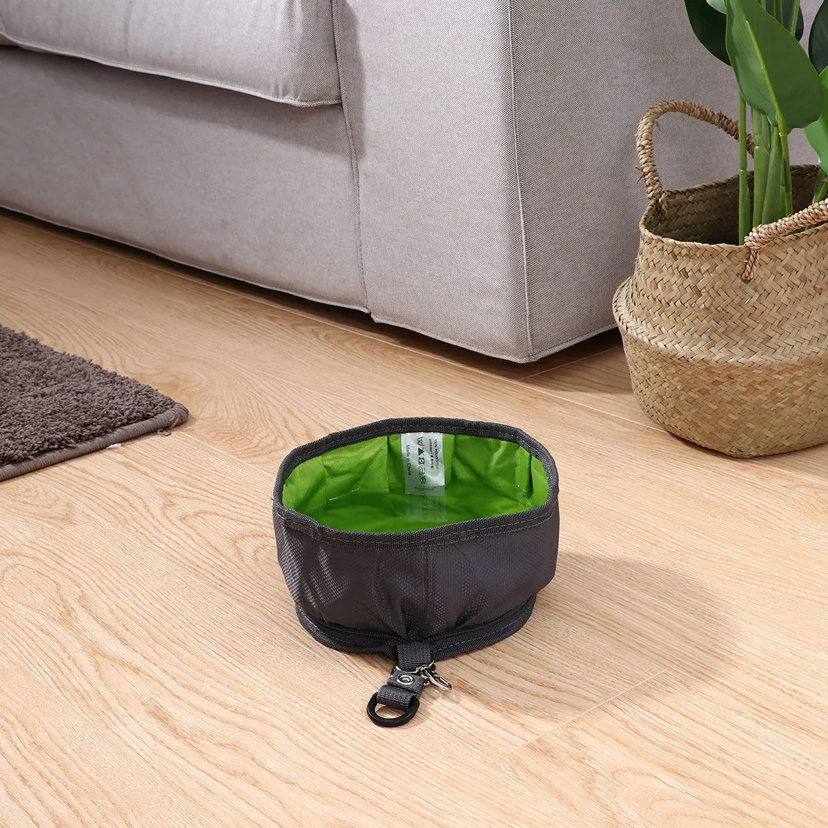 

2 шт. портативные складные миски для собак, водонепроницаемые, из ткани, для путешествий, кемпинга, походов, с застежкой-молнией и крючком