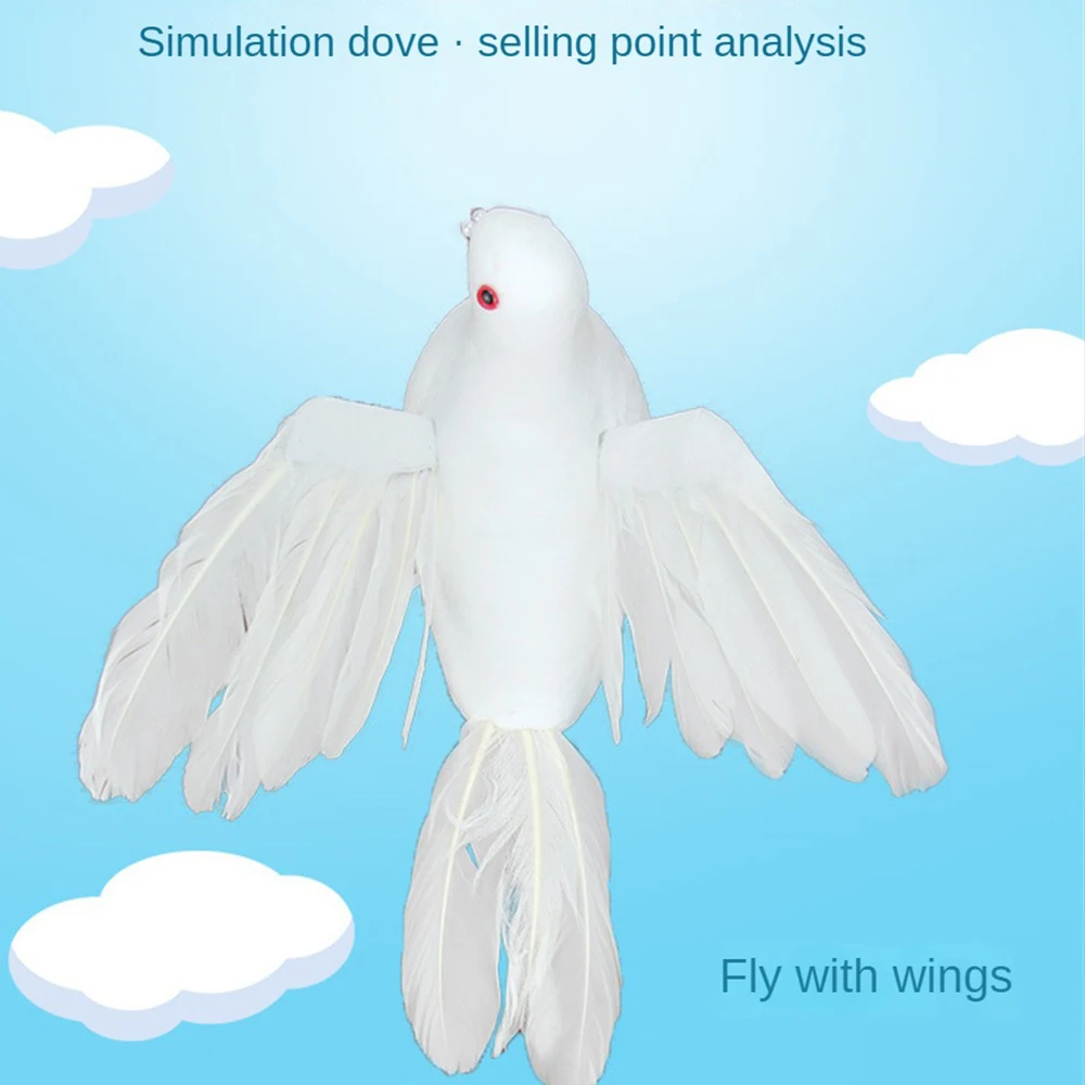 Simulation White Pigeon 25 * 8 * 15cm High Quality Bringing An Artistic Atmosphere Charming Durable Simulated Big Flying Pigeon