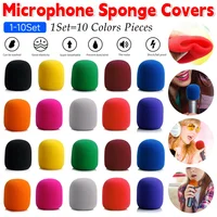 100/10 Uds cubiertas de esponja para micrófono 10/1 Juego Anti-Spray Karaoke DJ micrófono fundas protectoras de espuma 10 colores micrófono inalámbrico filtros Pop