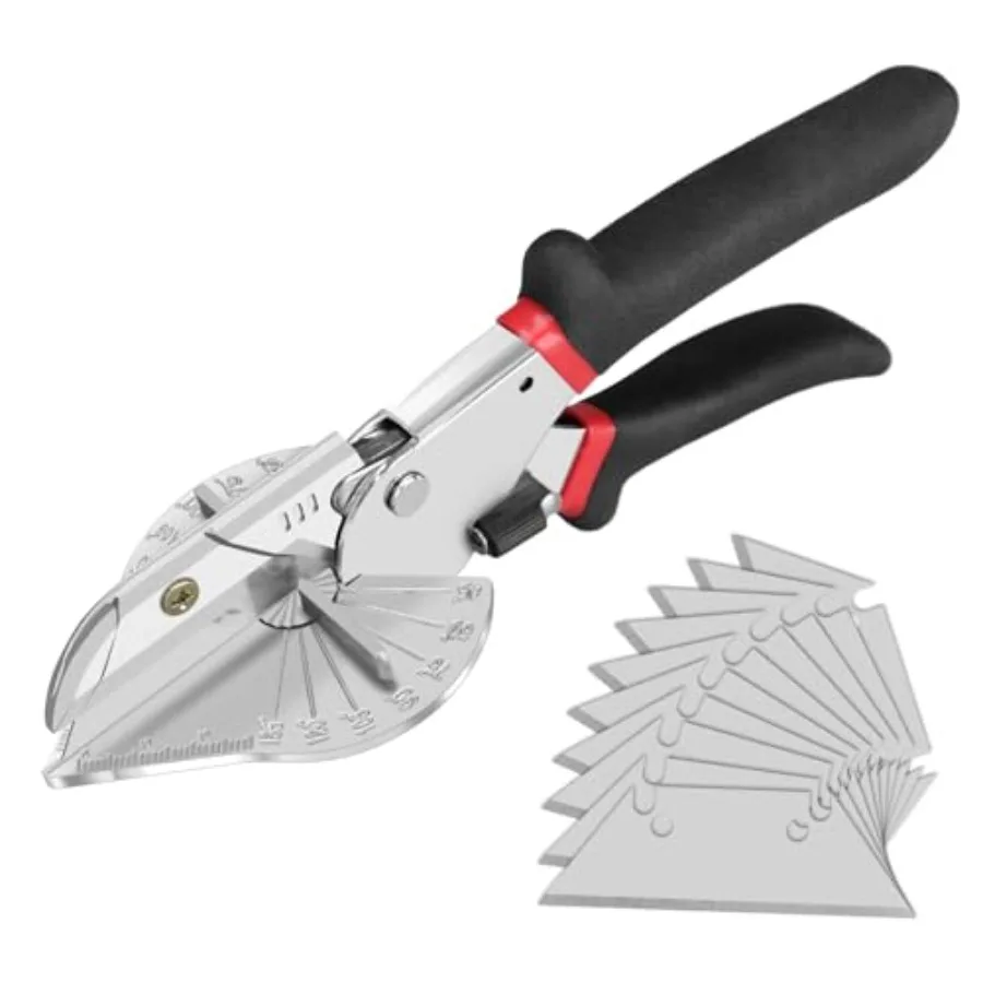 

Miter Shear and Cutting Tool - 45-135° Adjustable Angle with 10 Sharp Blades for Woodworking, DIY Projects, Home Repairs Durabl