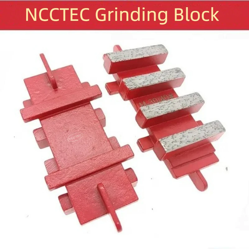 

9pcs Diamond Concrete Grinding Polishing Puck Block Shoes Pad Disc Disk Tool with 4 Bars for EDCO Classic Floor Grinder Polisher