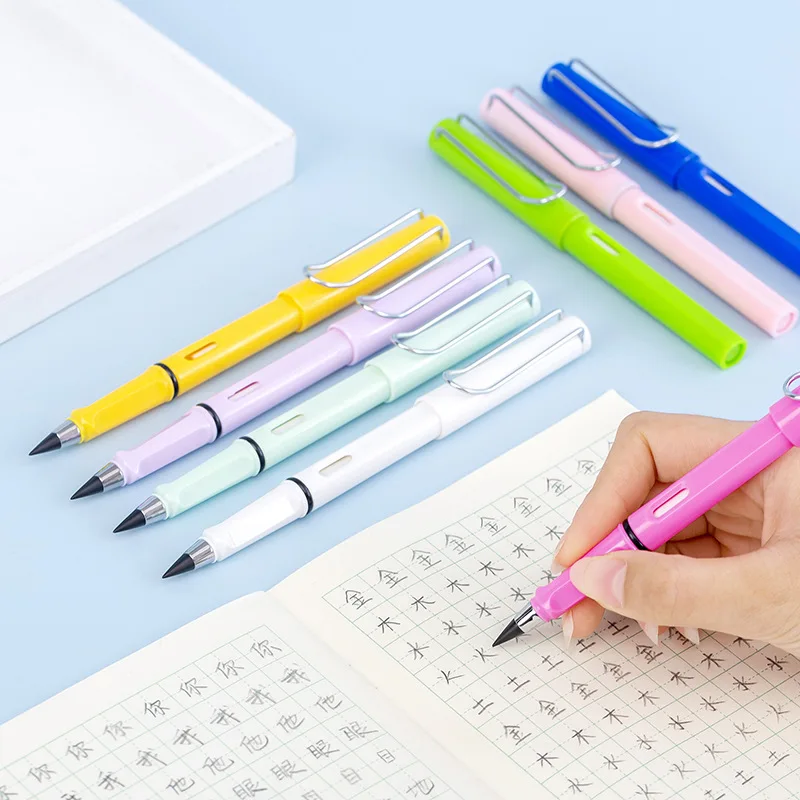 Lápiz eterno de 40 piezas para escritura ilimitada, lápices sin tinta para escribir bocetos artísticos, papelería Kawaii, suministros escolares