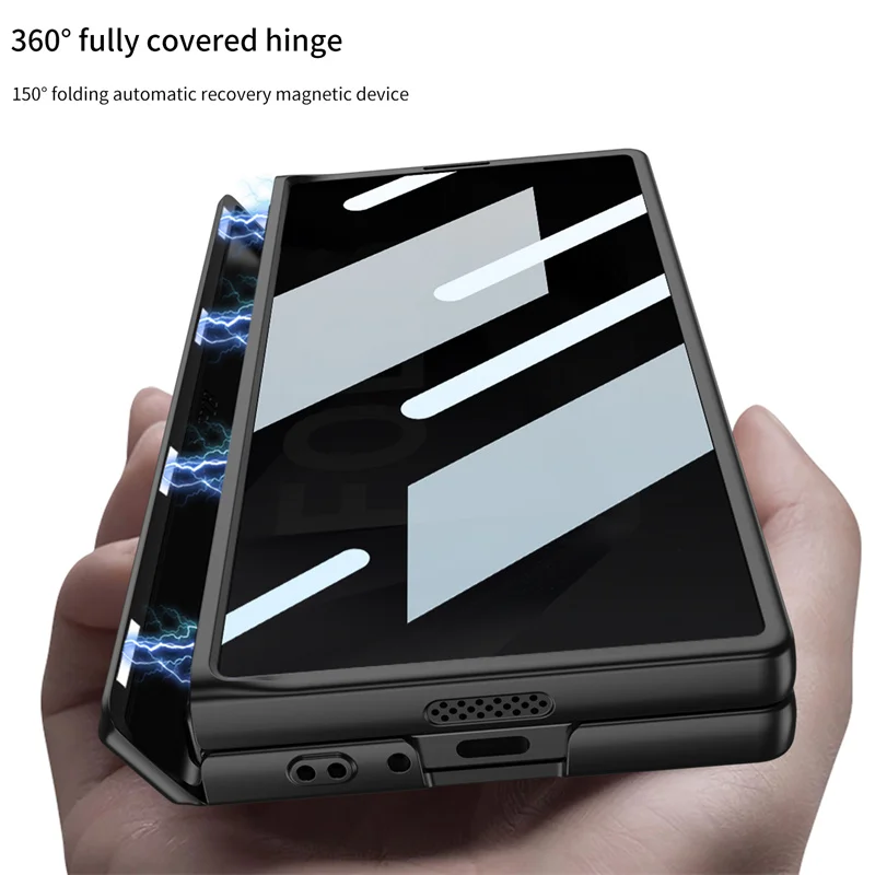 Luxury Magnetic Hinge Case For Samsung Z Fold 6 Case With Anti-peeping Glass All-inclusive Shockproof Shell For Z Fold6 Case