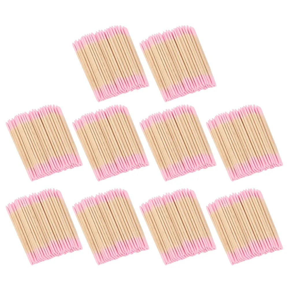 10 Bags Dual-End Pointed Double Pointed Cotton Swabs Wooden Stick Body Precision Tip Cleaning Swabs