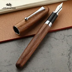 JINHAO 9035 Fountain Pen Natural Wood Handmade EF/F/M Nib clip Ink Pen Stationery Business Office Writing School Supplies