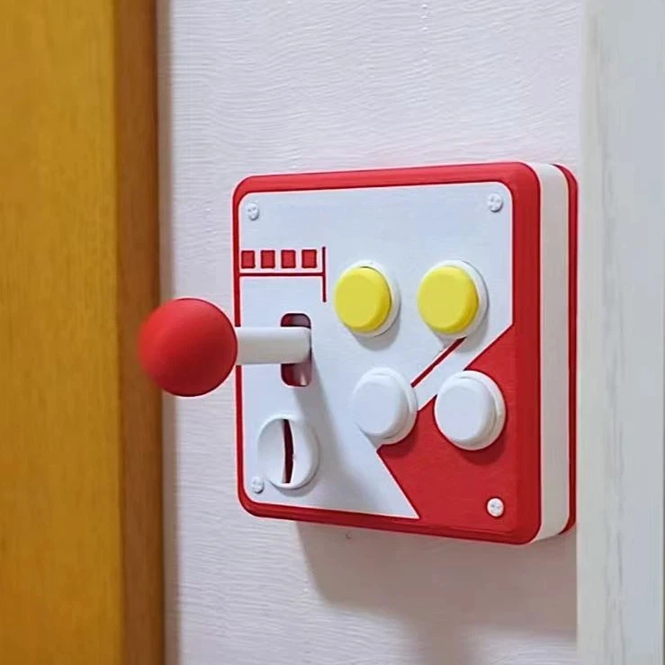 Retro Arcade Game Joystick Wall Light Switch Panel 80s Vintage Decorative Wall Plate Cover For Game Room Bedroom