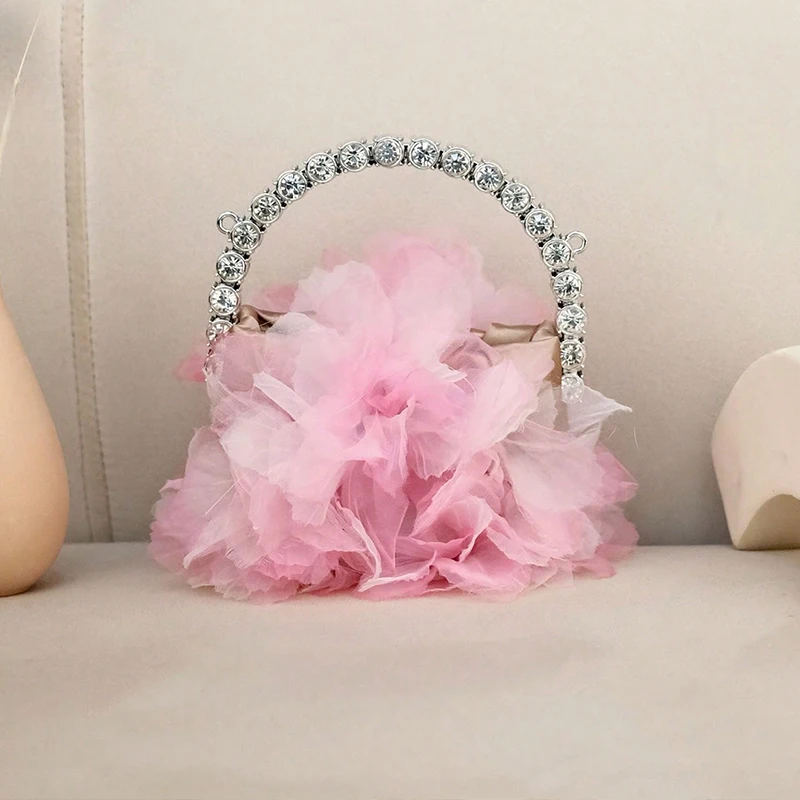 

Fashionable and sweet butterfly solid color sequin rhinestone handbag, the most popular hardware chain crossbody bag