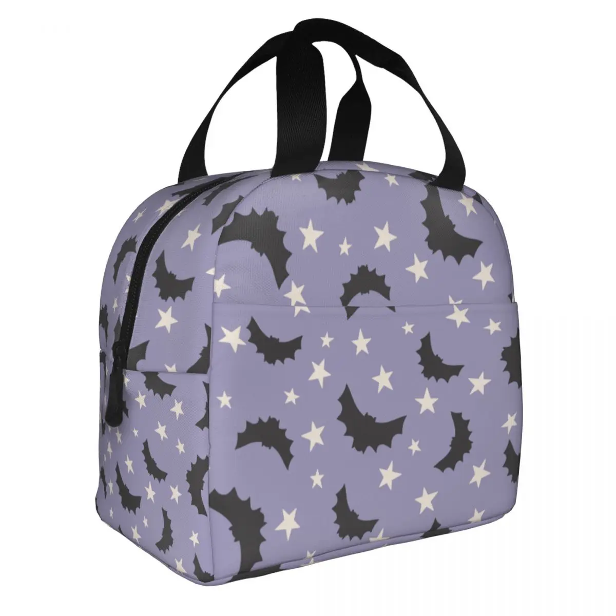 Cartoon Bat Halloween Gothic Insulated Lunch Bags Portable Lunch Container Thermal Bag Tote Lunch Box School Picnic Food Bag