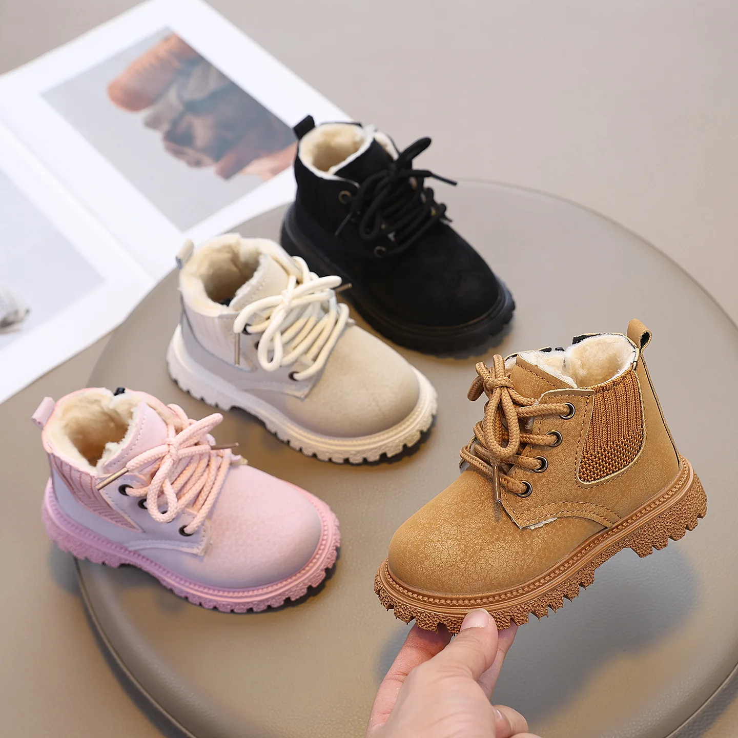 2026 New Children Casual Shoes Autumn Winter Boots Boys Shoes Fashion Leather Soft Antislip Girls BootsSport Running Shoes