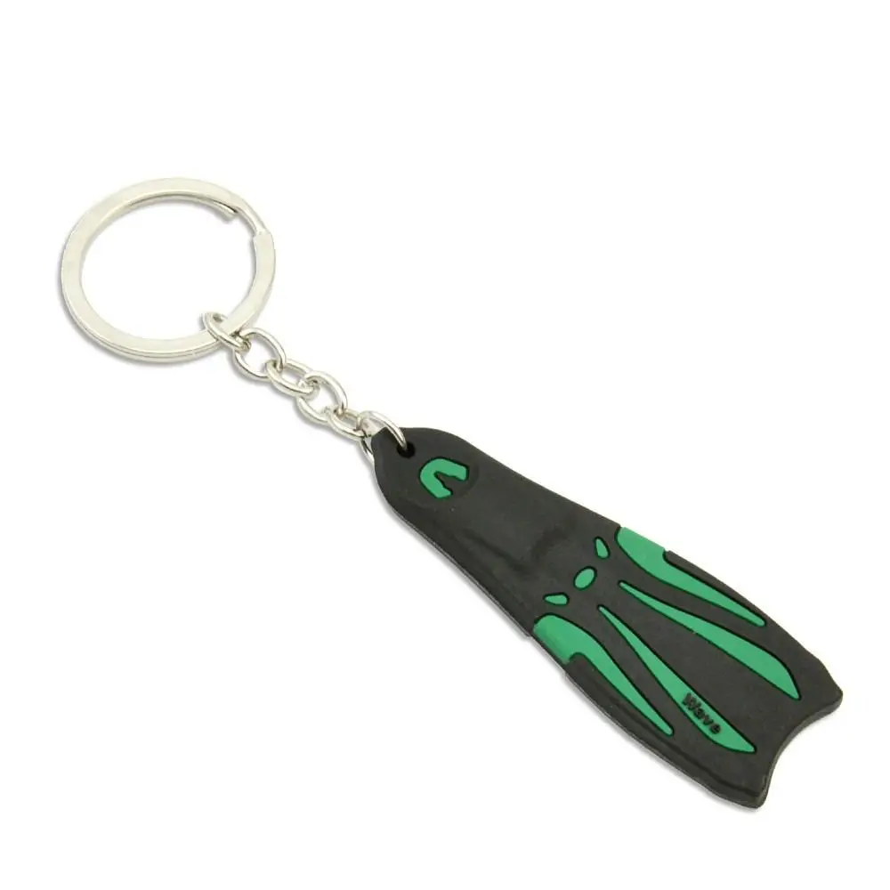 Silicone Steel Diving Fin Key Chain Surfing Sailing Pendant Flippers Key Chain Ornaments Mini Diving Keyring Diving Lovers