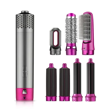 Image 7 In 1 Hair Dryer Hot Air Brush Styler and Volumizer Hair Straightener Curler Comb Negative Ion One Step Hair Dryer Brush