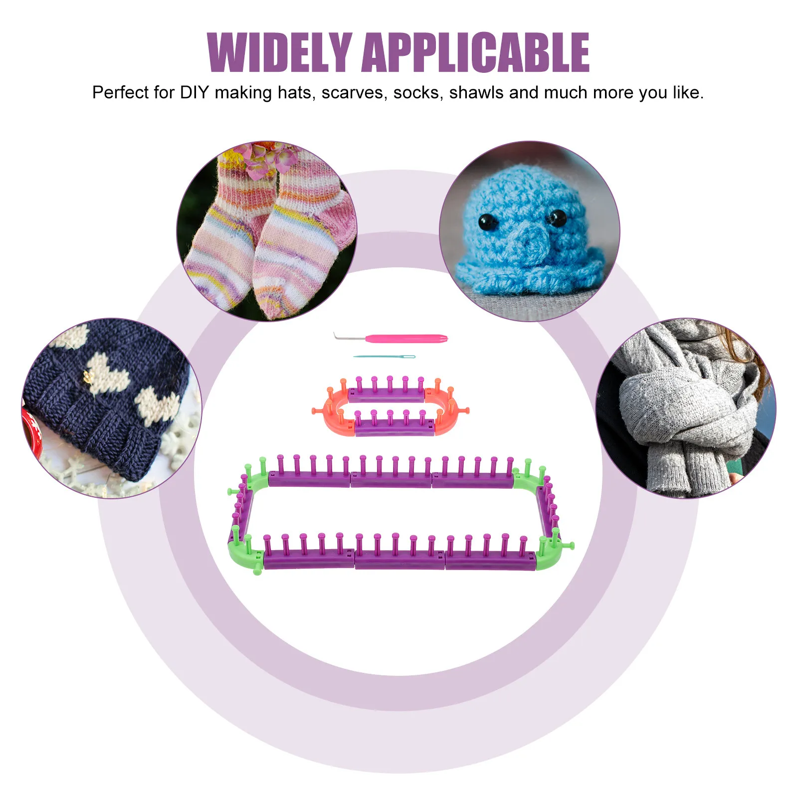

1 Set Mini Plastic Sweater Knitter DIY Wool Knitting Home Hat Scarf Socks Weaving Board Hand Knitting Kit