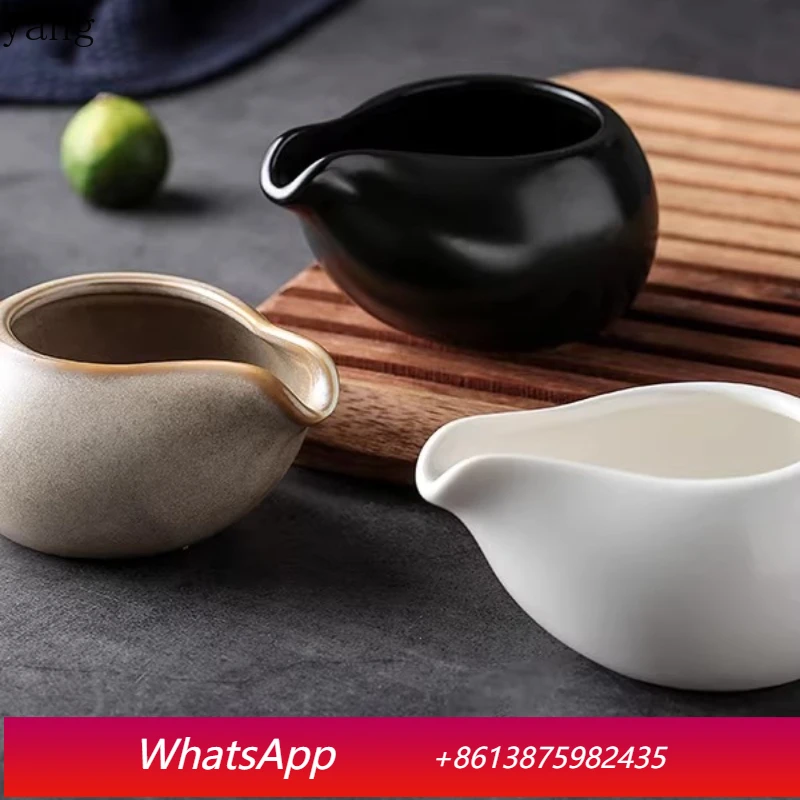 

LMM ceramic latte milk jar steak western food sauce cup pointed mouth cup