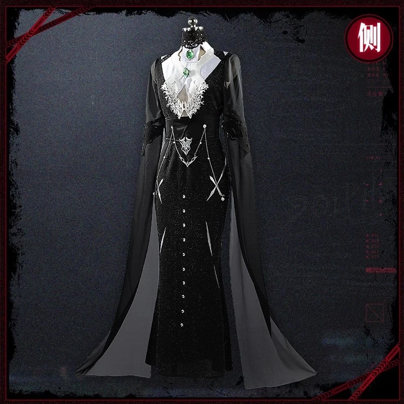 Oak Casket Cosplay Dress Game Path To Nowhere Anime Women Cos Clothes Black Evening Dress Costume Comic-con Party Suit Full Set