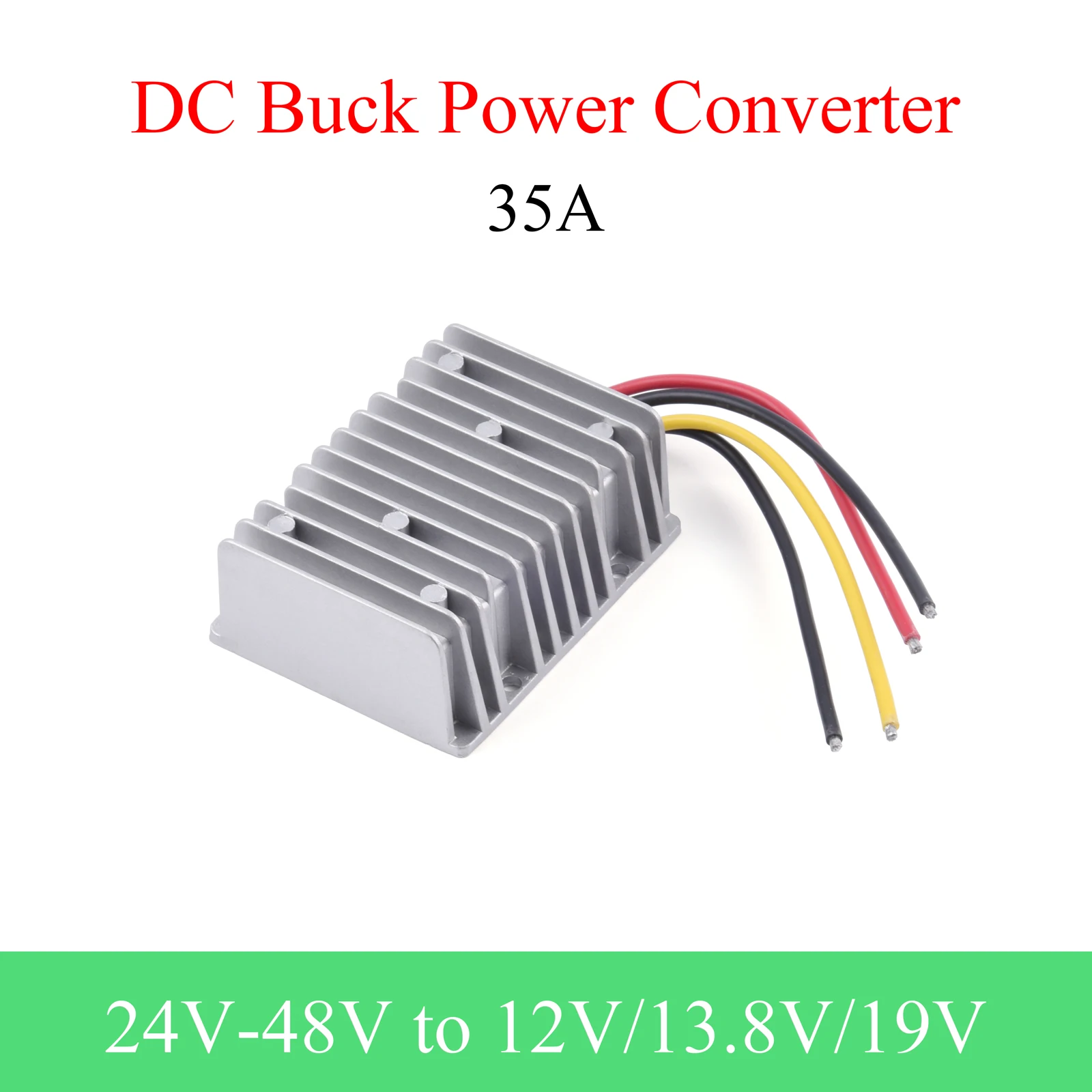 24V/36-48V to 12V/13.8V/19V DC-DC Power Converter 35A Buck Regulator Step-Down Voltage Supply Moudle Waterproof For Car