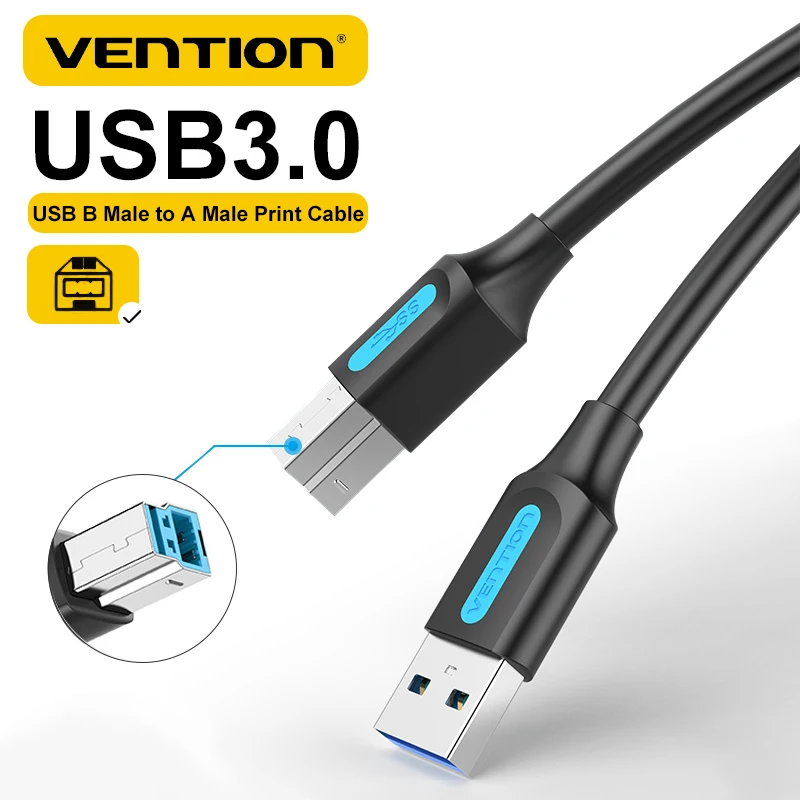 

Vention USB Printer Cable High Speed USB 3.0 Type A to B Male Cable for Canon Epson HP ZJiang Label Printer USB 2.0 Printer Cord