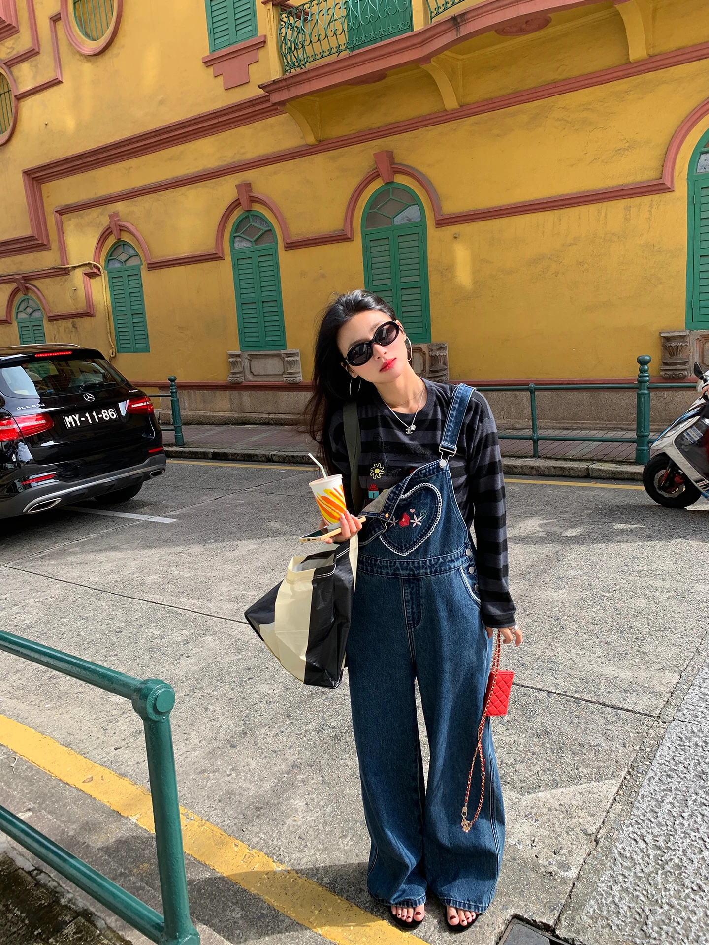 

Джинсовый комбинезон Design Sensation для женщин: новинка ранней осени, вышитый, маленький размер, хлопок, прямой крой, повседневные джинсы