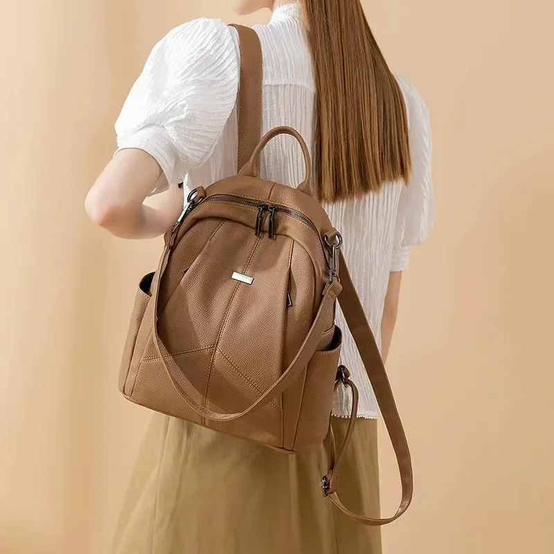 Women's Backpack Soft PU leather Schoolbag Mochila Fashion Lady Bags Casual Travel Bag Packsack