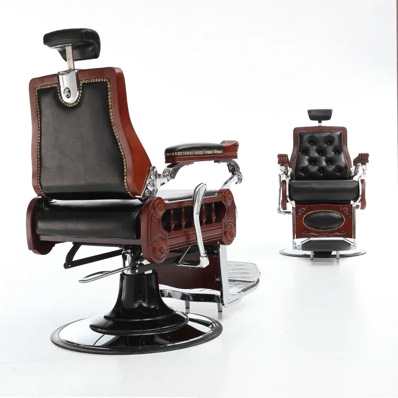 

yj32 Fold down lift barber chair special hair cutting retro men's oil head chair