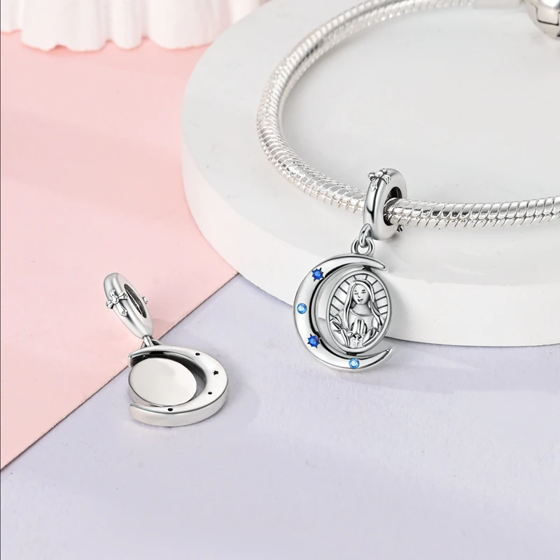 الجديد في 925 فضة وردي أرجواني اليراع تنس دلايات مجوهرات تناسب الأصلي 925 سوار للنساء هدية ذاتية الصنع #4