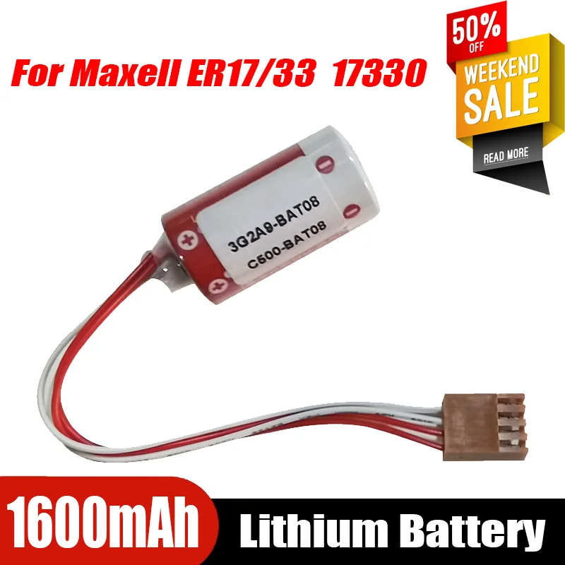 

3.6V 1600mAh For Maxell ER17/33 17330 PLC Lithium Battery 2/3A ER2/3A