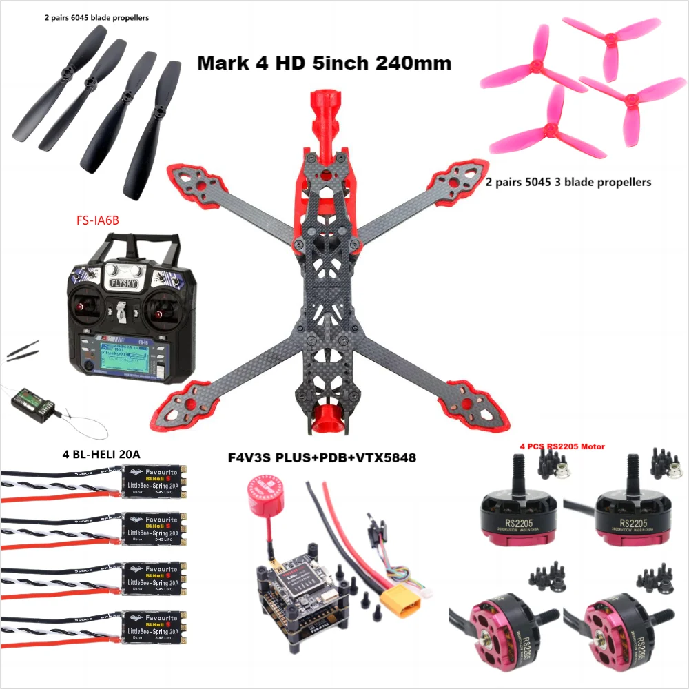 F4V3S PLUS MARK4-HD znak 4 HD 5 cali 240mm F4 V3 V3S FC kontroler lotu RC Drone wyścigowy Quadcopter FPV betaflaght INAV