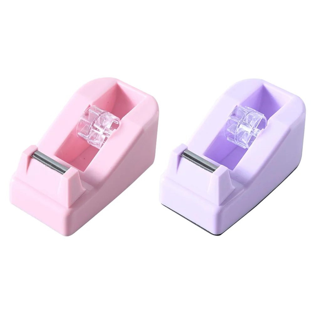 2 Pcs Heavy Duty Tape Holder Stand Portable Sticker Dispenser Supply Manual Adorable Base Small Office