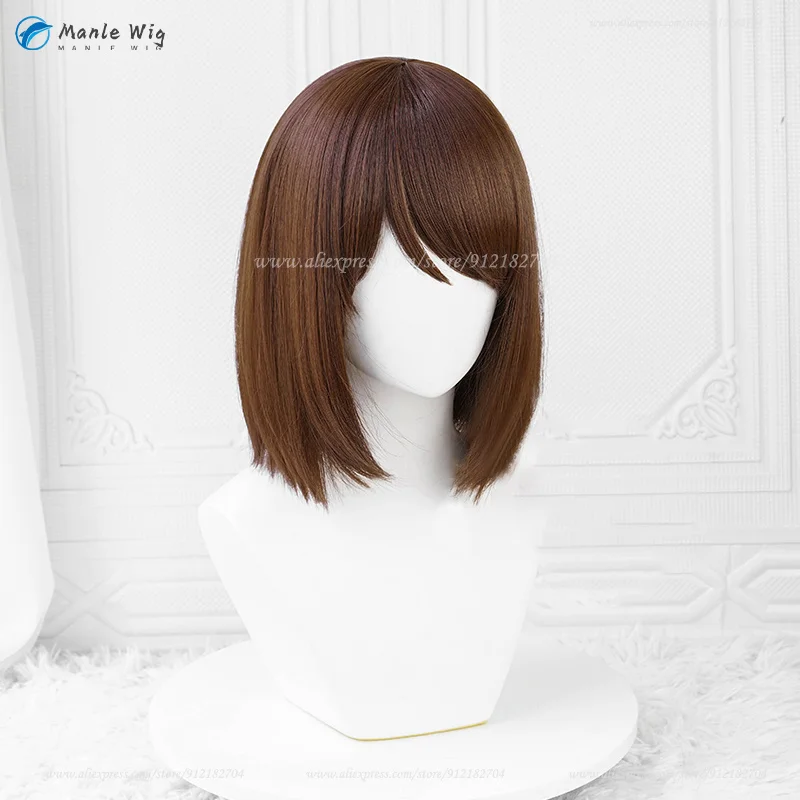 Anime Ieiri Shoko Cosplay Wig 30cm Short Brown Shoko Ieiri Wigs Heat Resistant Synthetic Hair Women Party Wigs