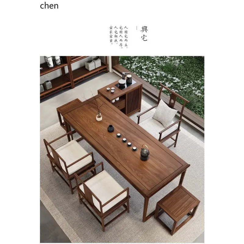 P1  Calligraphy Painting Desk Zen Furniture New Chinese Style Desk and Chair Set Modern Solid Wood Desk and Chair