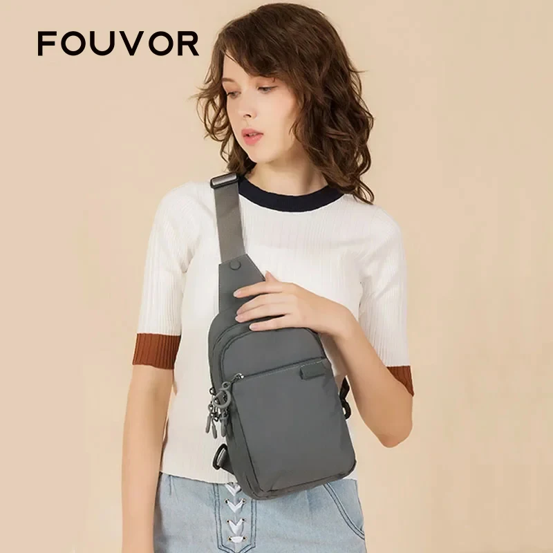 

Повседневная поясная сумка Fouvor для женщин, легкая нагрудная сумка, холщовая сумка через плечо из оксфорда, трендовая спортивная мини-сумка кросс-боди 2026 года, модель 2802-05