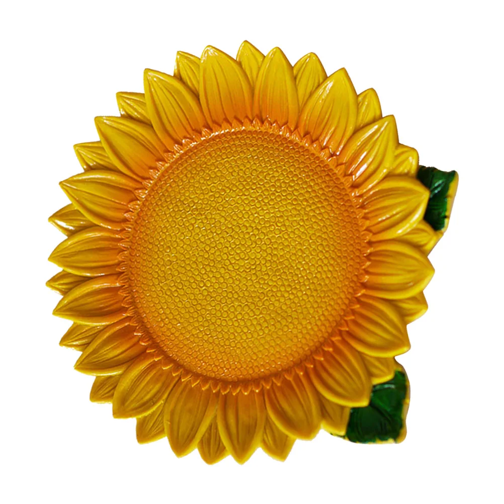 

Dried Fruit Plate Resin Tray Yellow Platter Cute Plant Design Jewelry Storage Smooth Edge Eco Friendly Kitchen Office Use
