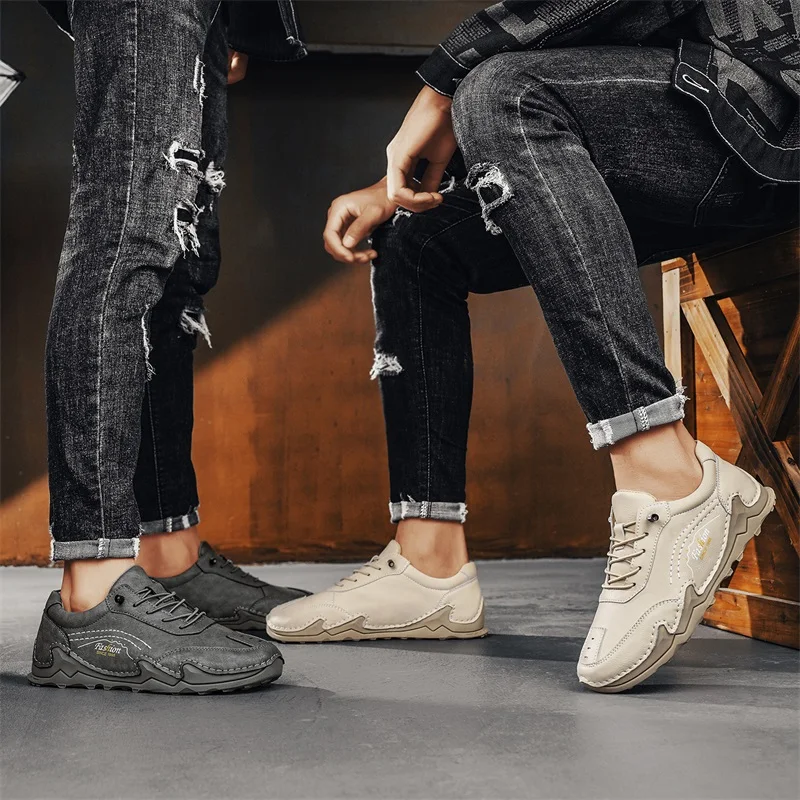 

Мужская повседневная спортивная обувь. Мужская обувь для вождения на легкой и мягкой подошве. Модная и универсальная.