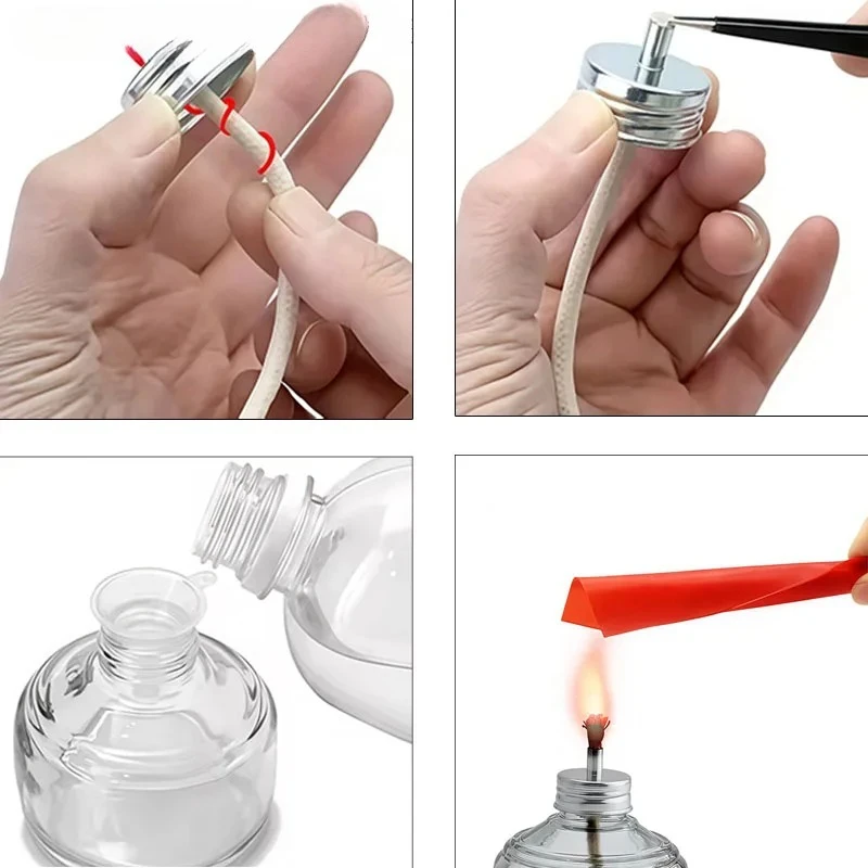 1 Pcs Lab Thickening Glass Alcohol Burner Lamp With Wick Chemical Wax Type Alcohol Lamp Lab Tool s